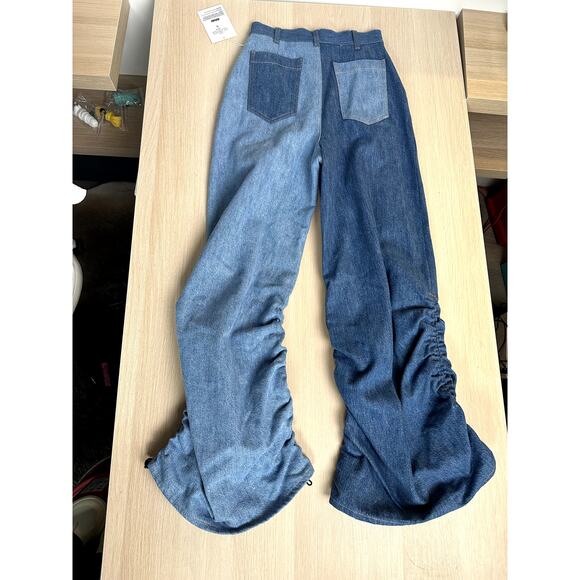 AVAVAV Smock Detail Wide Blue Denim - Size S - NEW - Picture 2 of 10